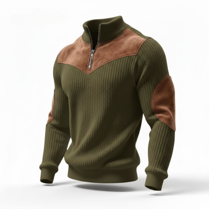 Rippstrick-Half-Zip-Pullover